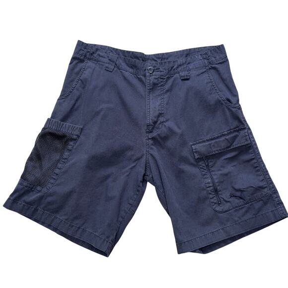 Men's y2k Puma mesh pocket navy cargo shorts 32 W - Picture 1 of 9